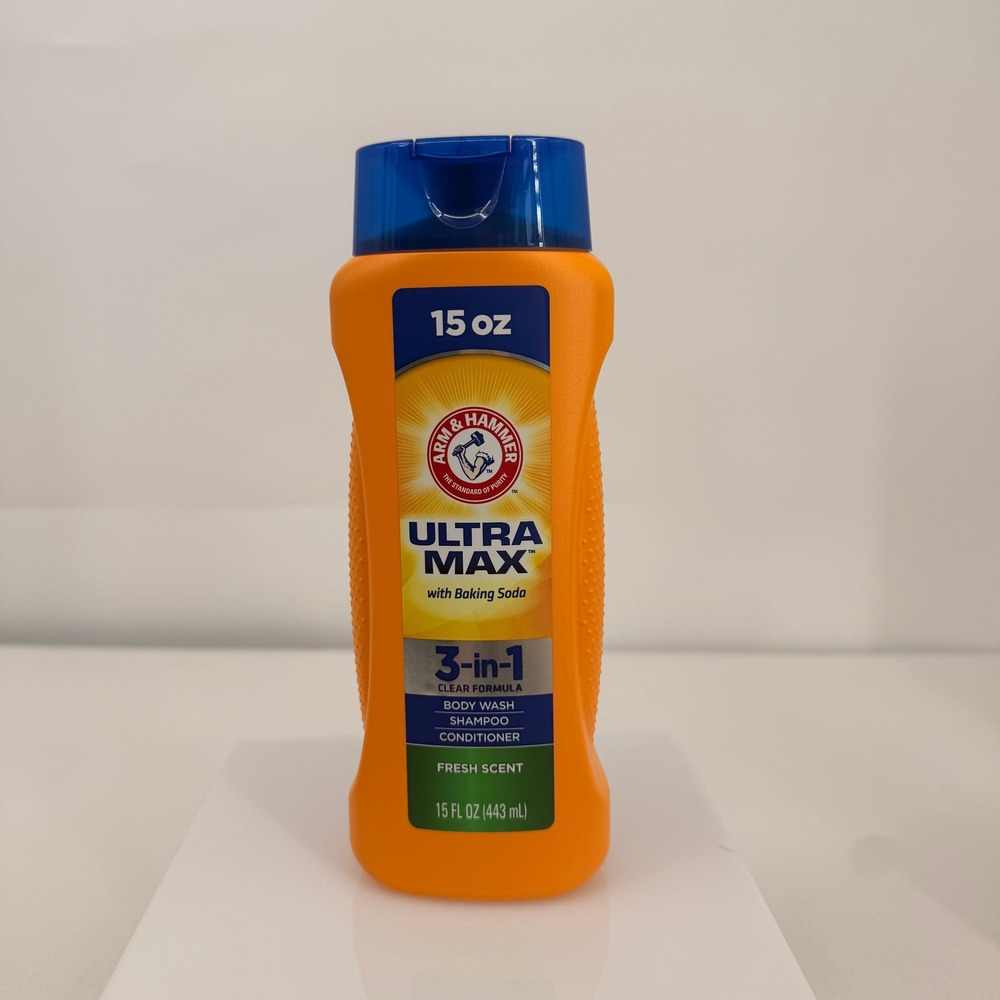 Arm & Hammer Ultra Max 3-in-1 Body Wash Shampoo Conditioner Fresh Scent 15oz